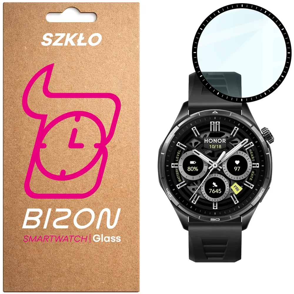 Szkło hybrydowe na smartwatch Bizon Glass Watch Edge dla Honor Watch 6 Plus / Honor Watch 6