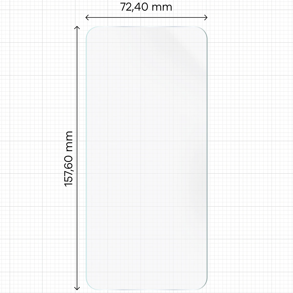 Miarka z wymiarami folii hydrożelowej Bizon Film Hydrogel Front do OPPO Find X10 Pro Max