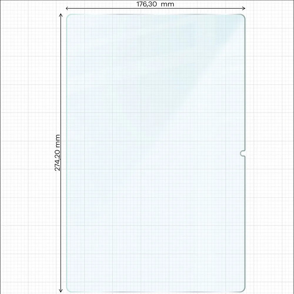Miarka z wymiarami szkła Bizon Tab Glass Clear Duo do Lenovo Tab Plus Gen. 2
