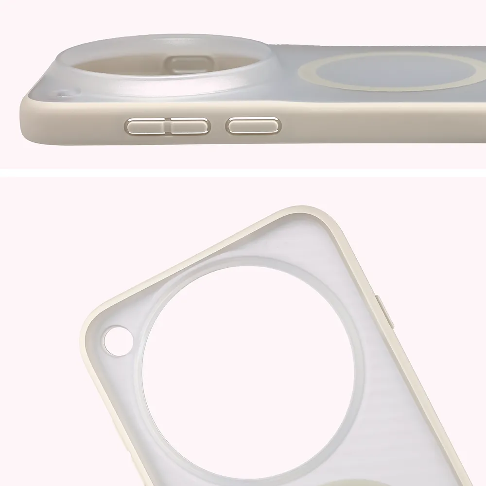 Pełne wycięcie i podwyższone krawędzie aparatu w etui Bizon Case MatteO do Vivo X500 Pro Max