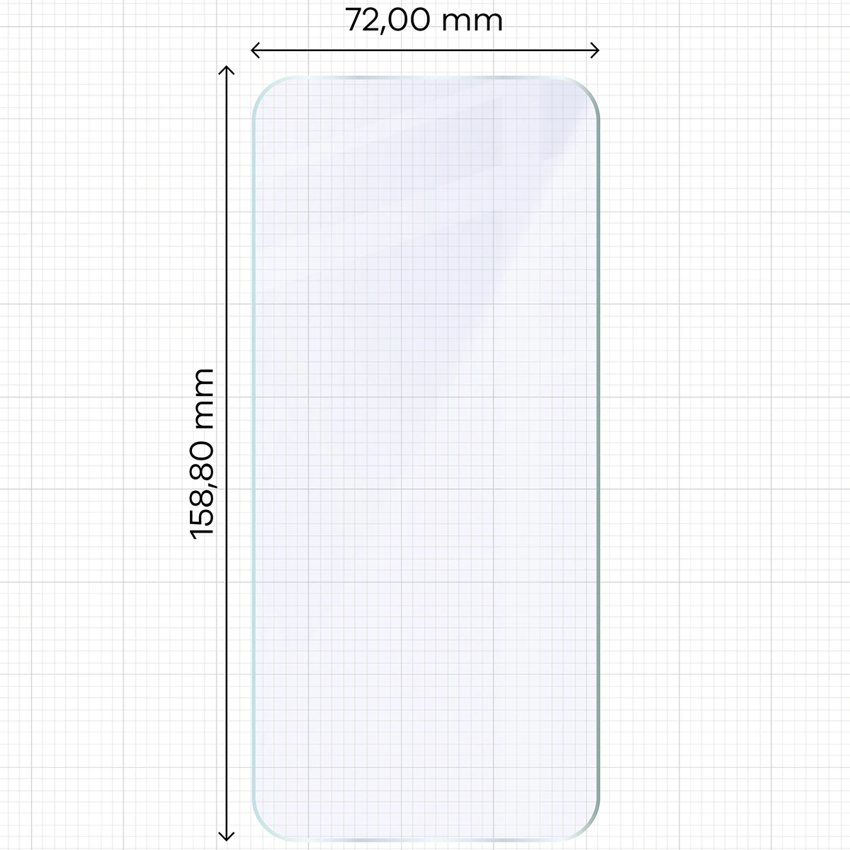 Miarka z wymiarami szkła hybrydowego Bizon Hybrid Mule do Vivo X500 Pro Max