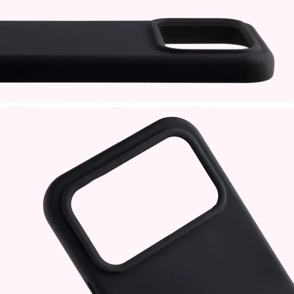 Zbliżenie na wycięcie na obiektywy w etui Bizon Soft Case do Xiaomi POCO F9 Ultra