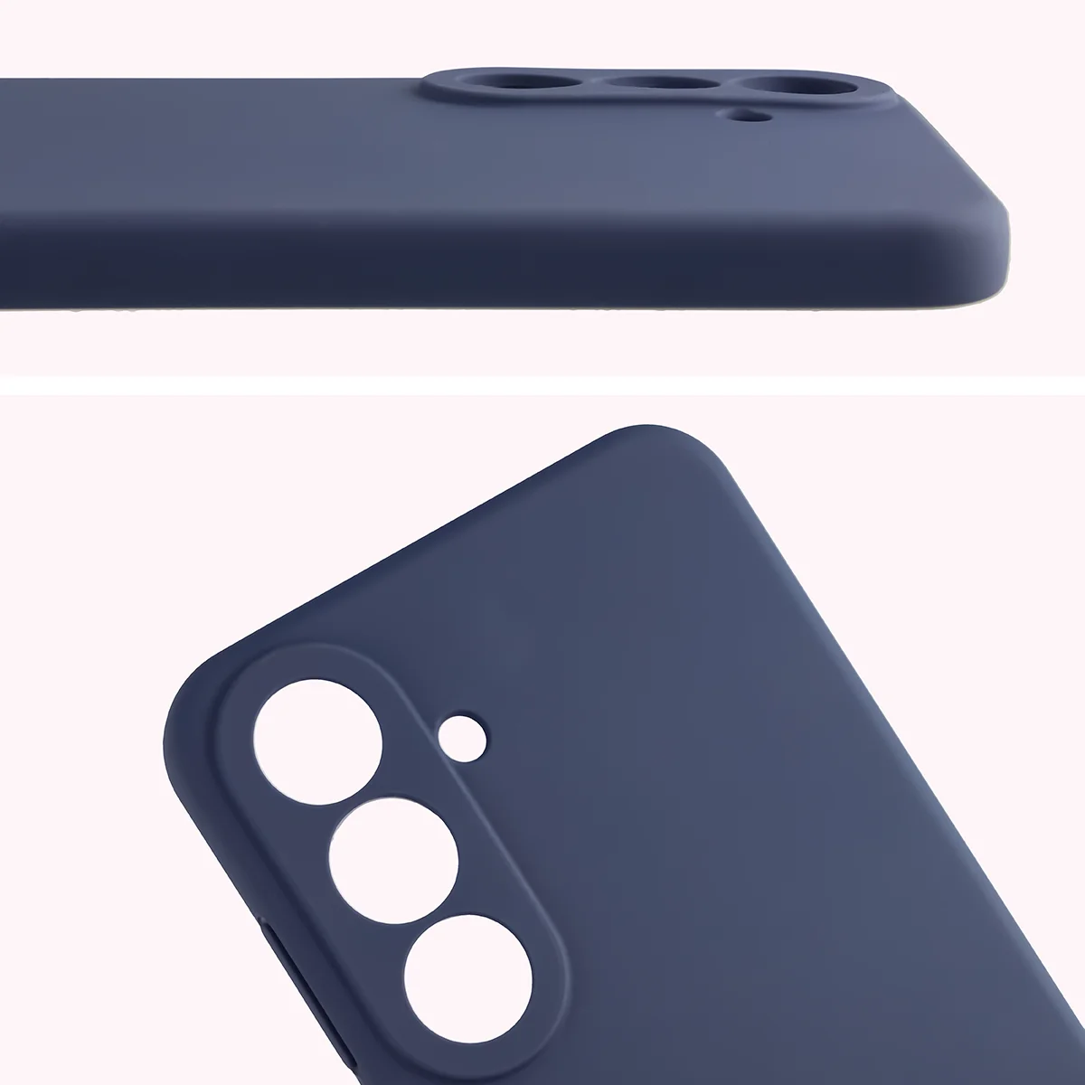 Zbliżenie na wycięcia na obiektywy w etui Bizon Soft Case do Galaxy S26 FE