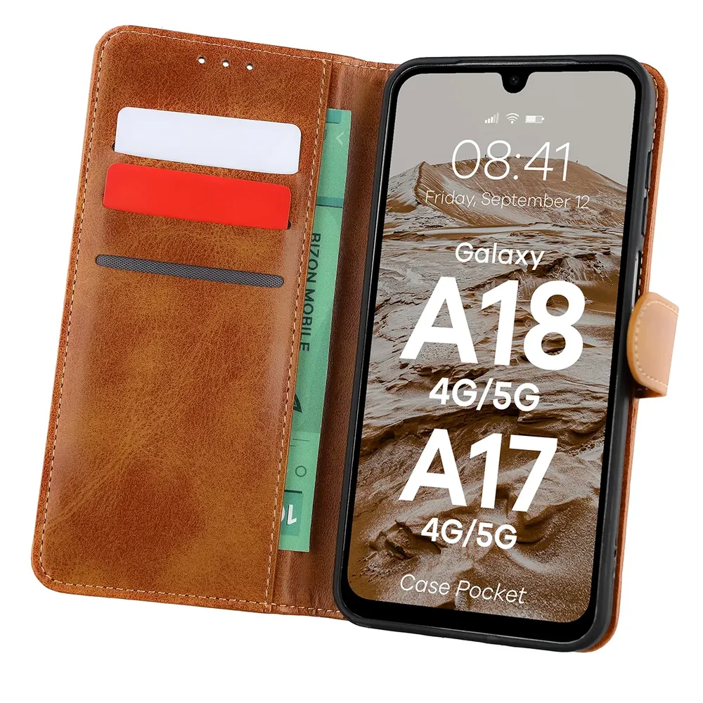 Etui z klapką z miejscem na karty Bizon Case Pocket do Galaxy A18 4G/5G / A17 4G/5G