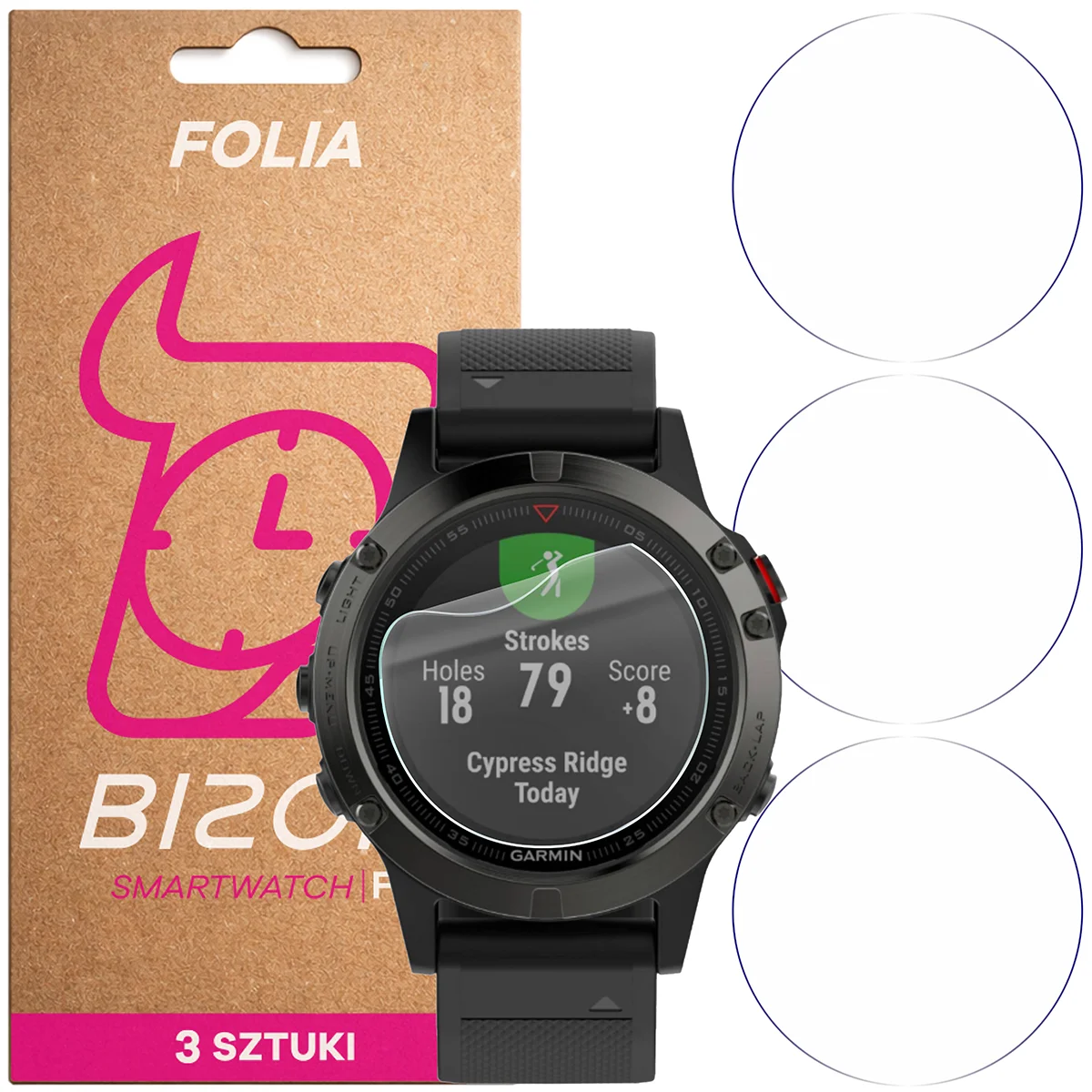Folia hydrożelowa Bizon Watch Film HydroFlex dla Garmin Fenix 5 Sapphire (47 mm)