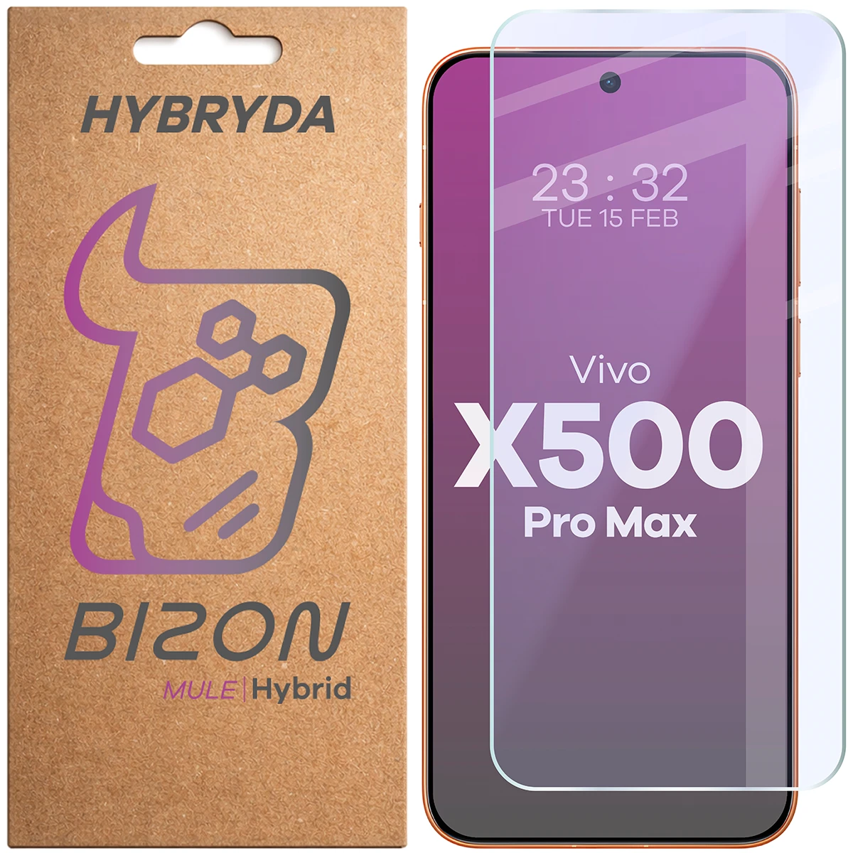 Szkło hybrydowe na ekran Bizon Hybrid Mule do Vivo X500 Pro Max