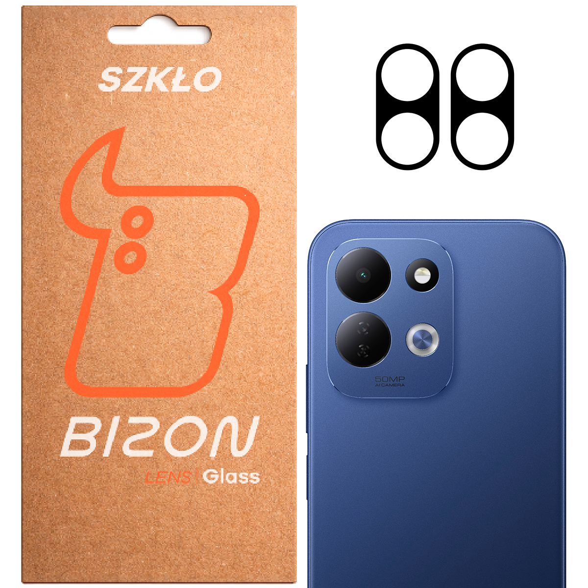 Pudełko i 2 sztuki szkła na aparat Bizon Glass Lens do Xiaomi Redmi Note 17 5G / 4G