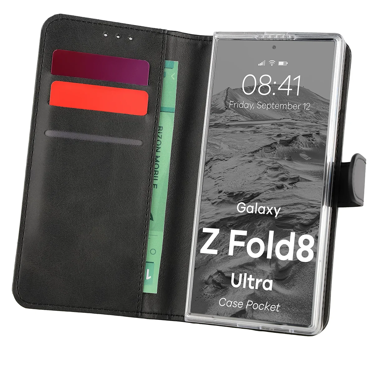 Etui z klapką z miejscem na karty Bizon Case Pocket do Galaxy Z Fold8 Ultra