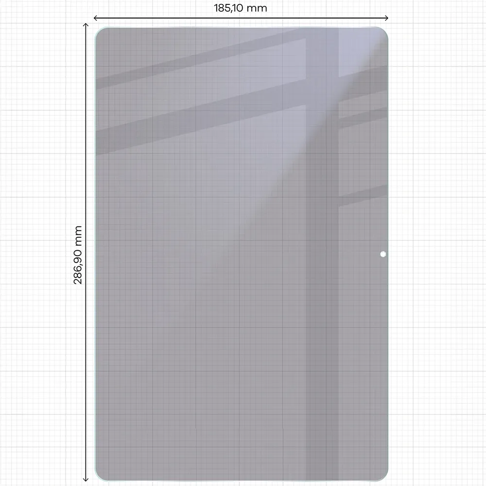 Wymiary szkła Bizon Tab Hybrid Shadow do Galaxy Tab S12 Plus