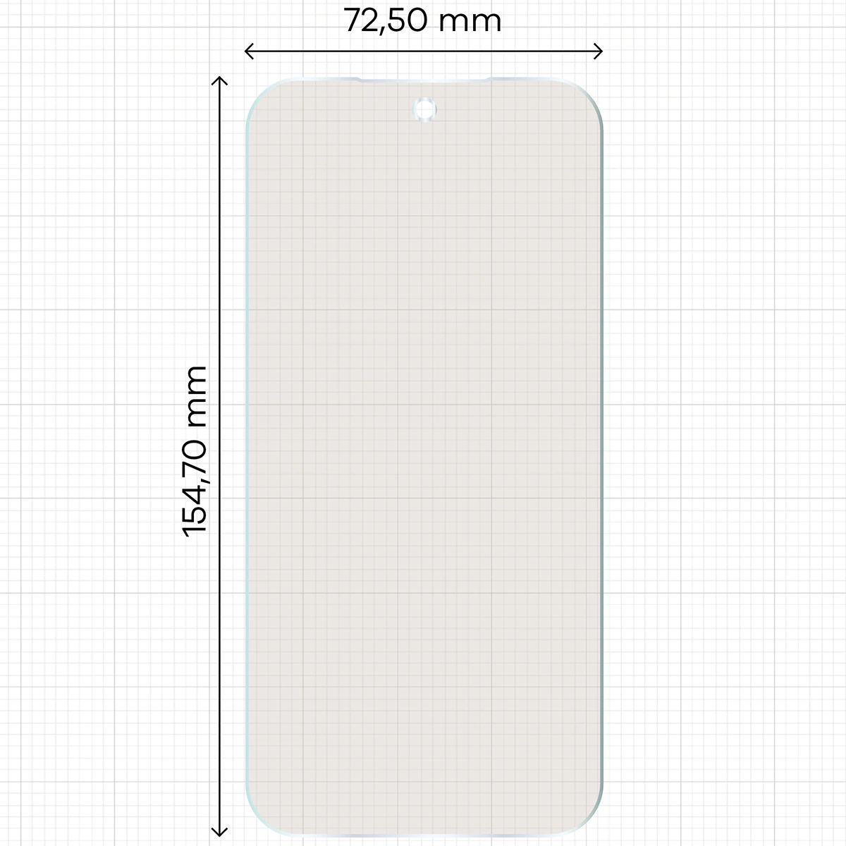 Miarka z wymiarami folii matowej Bizon Film Matte do Xiaomi POCO F9 Pro