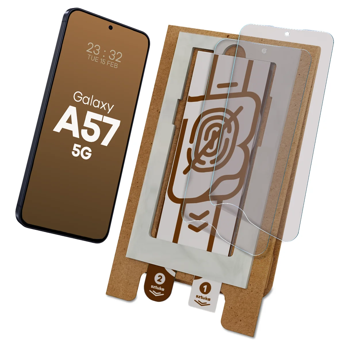 Aplikator Bizon Eplikator Film Matte do łatwej aplikacji ochrony ekranu dla Galaxy A57 5G