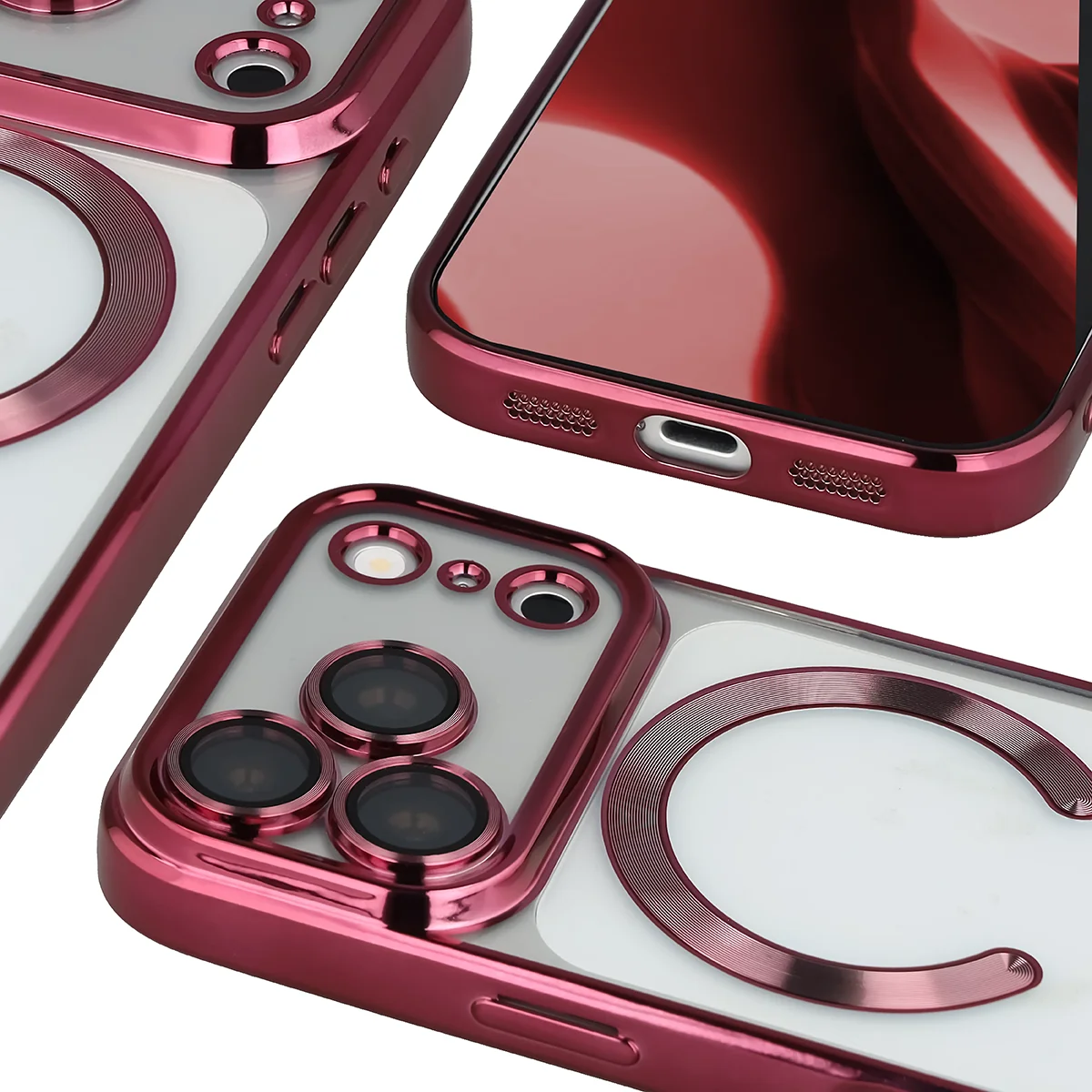 Zbliżenie na wbudowaną ochronę aparatu w Bizon Case GuardO do iPhone 18 Pro Max / 17 Pro Max