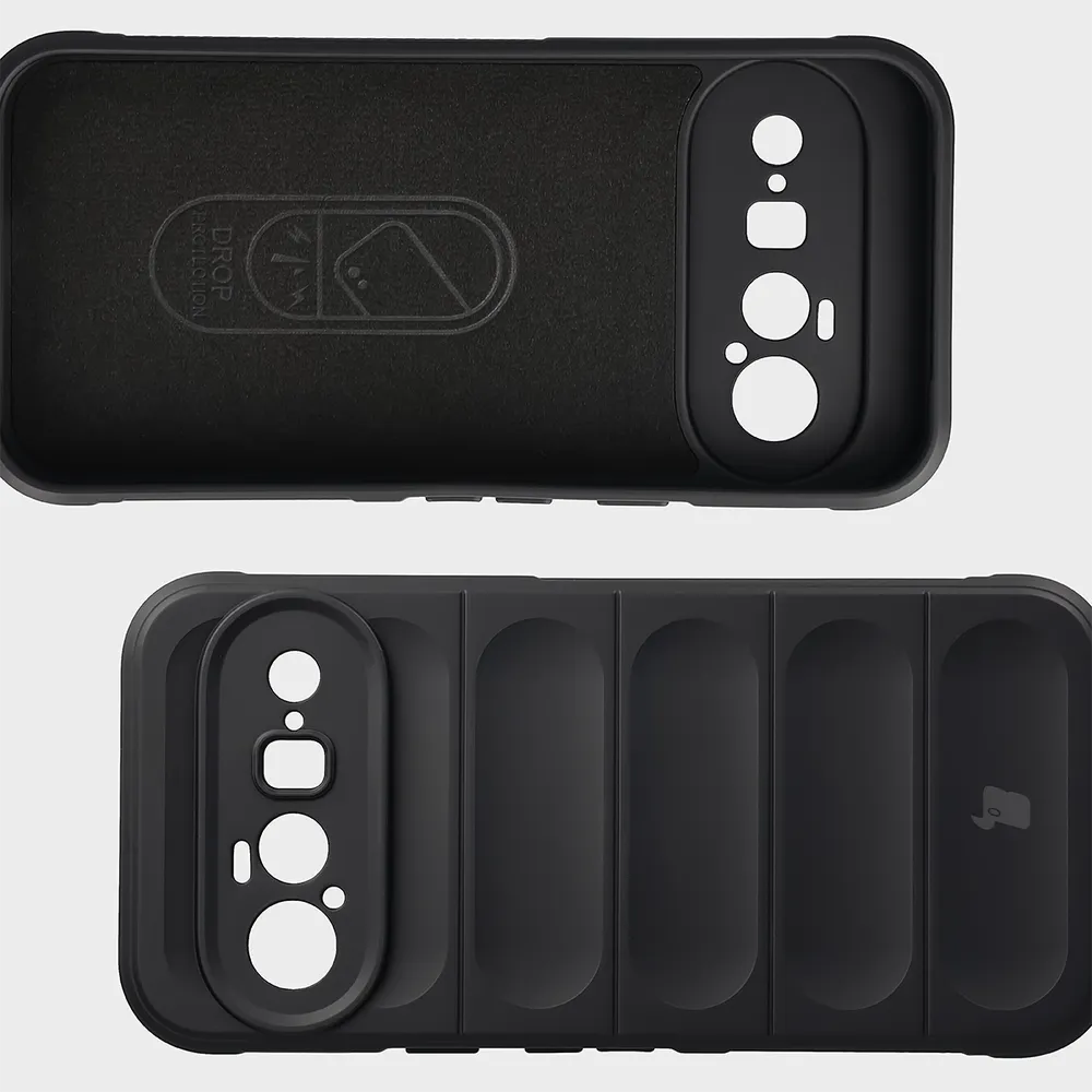 Wyściółka z mikrofibry, wyżłobienia na pleckach i wzmocnione narożniki w etui Bizon Case Tur do Google Pixel 11