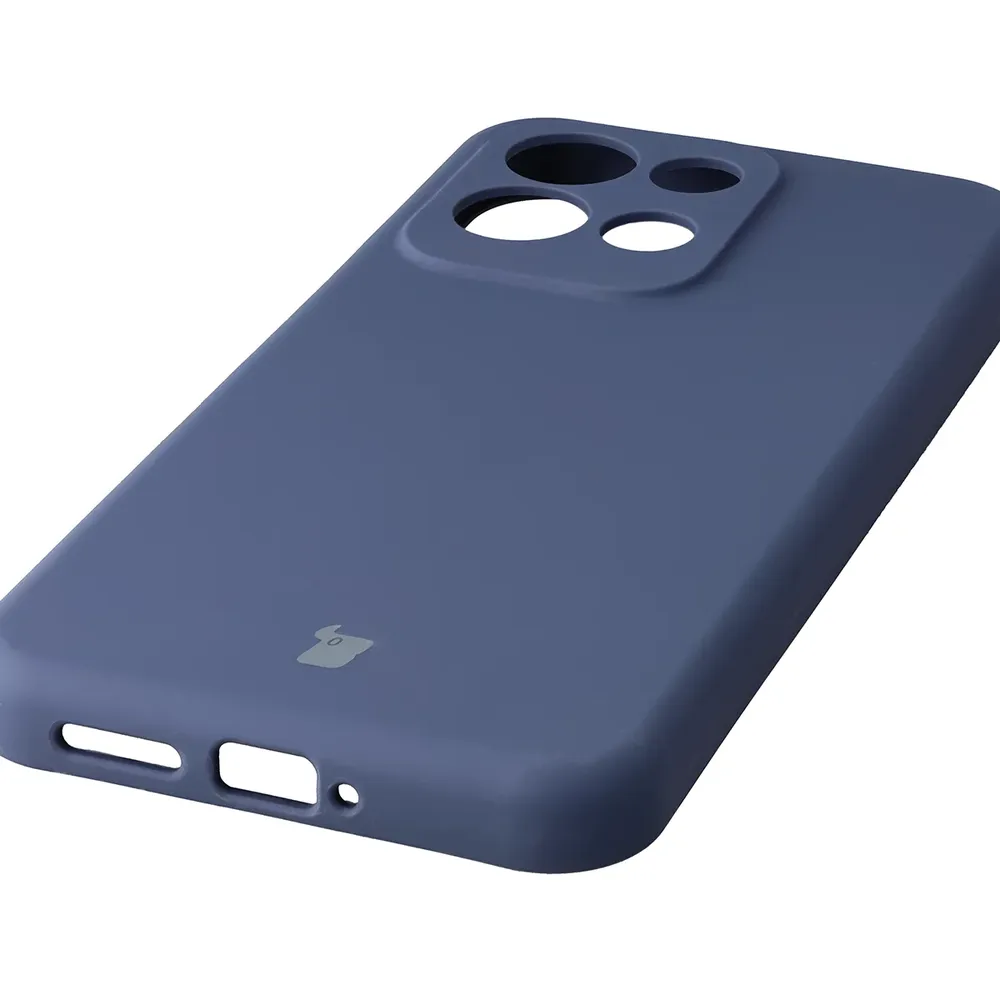 Zbliżenie na precyzyjne wycięcia i możliwość ładowania indukcyjnego w etui Bizon Soft Case do Xiaomi Redmi 17 5G / 4G