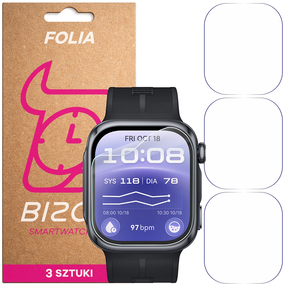 Folia hydrożelowa Bizon Watch Film HydroFlex dla Huawei Watch D3