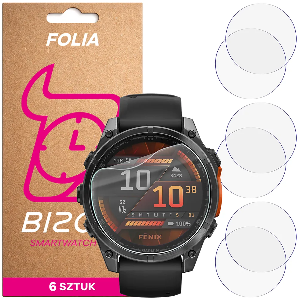 Folia hydrożelowa Bizon Watch Film HydroFlex dla Garmin Fenix 8 AMOLED (47 mm)