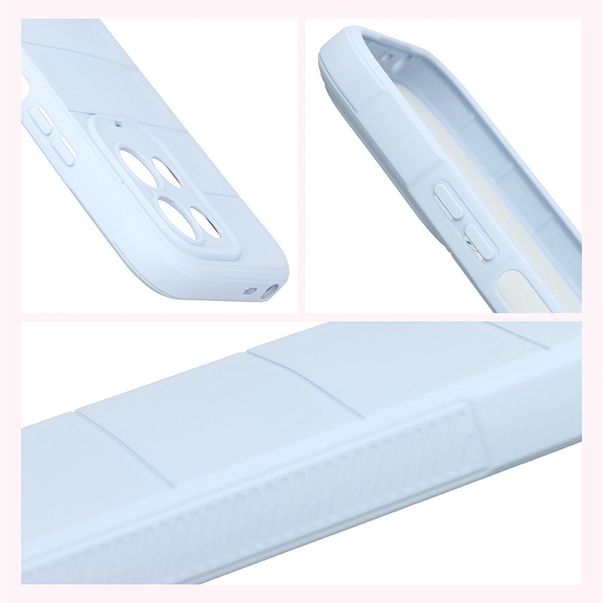 Teksturowane boki i podwyższone krawędzie ekranu i aparatu w etui Bizon Case Tur do Xiaomi Redmi 17 5G / 4G