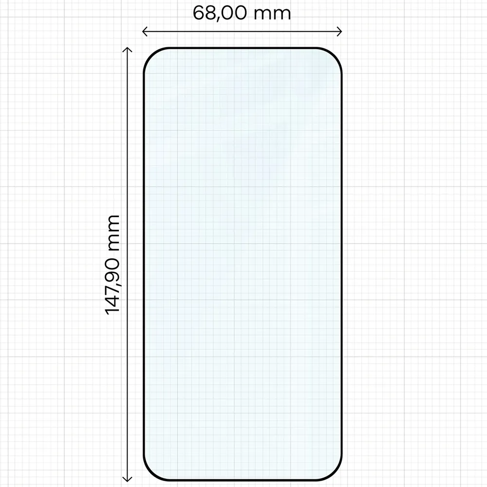 Wymiary szkła Bizon Glass Edge do Vivo X500 Pro