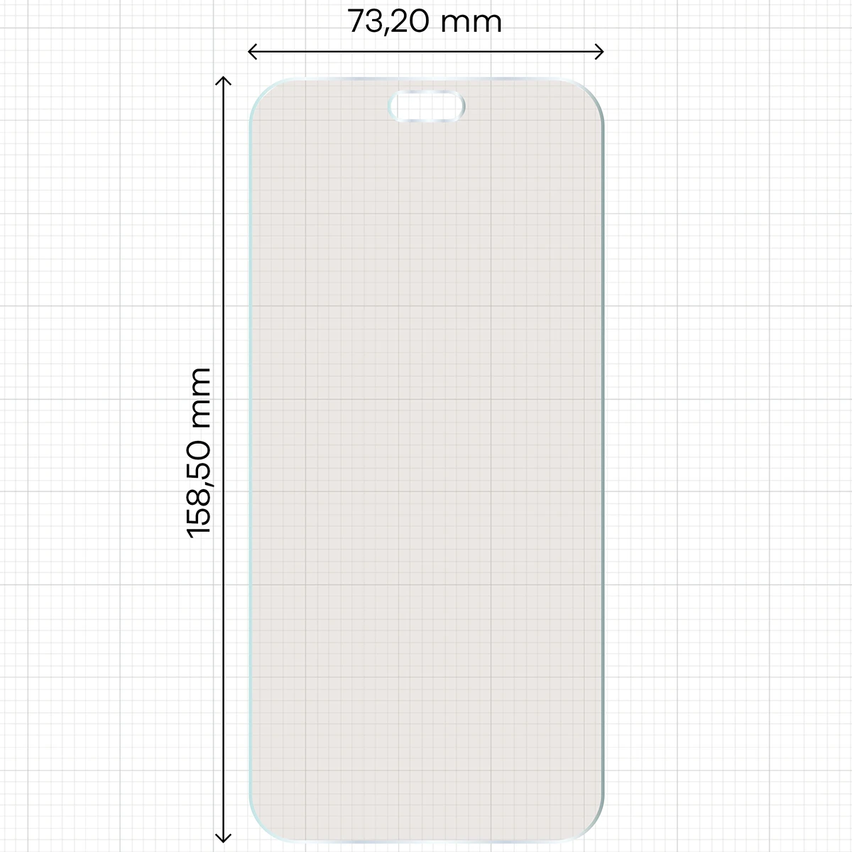 Miarka z wymiarami folii matowej Bizon Film Matte Duo do iPhone 18 Pro Max
