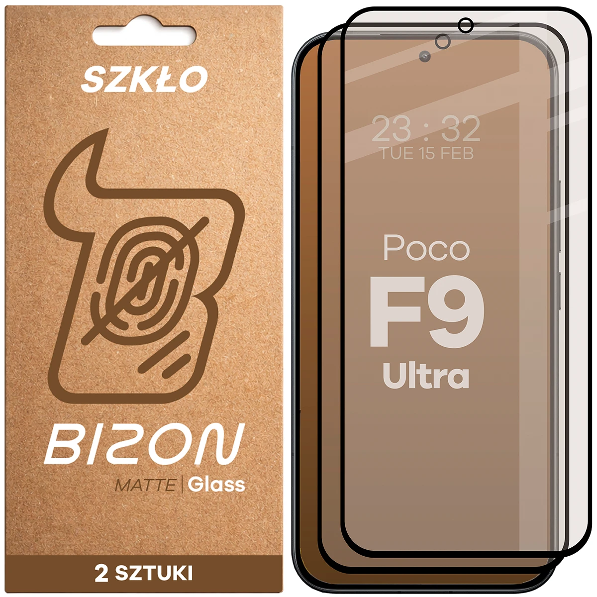 Szkło matowe na ekran Bizon Glass Matte Duo do Xiaomi POCO F9 Ultra, 2 sztuki
