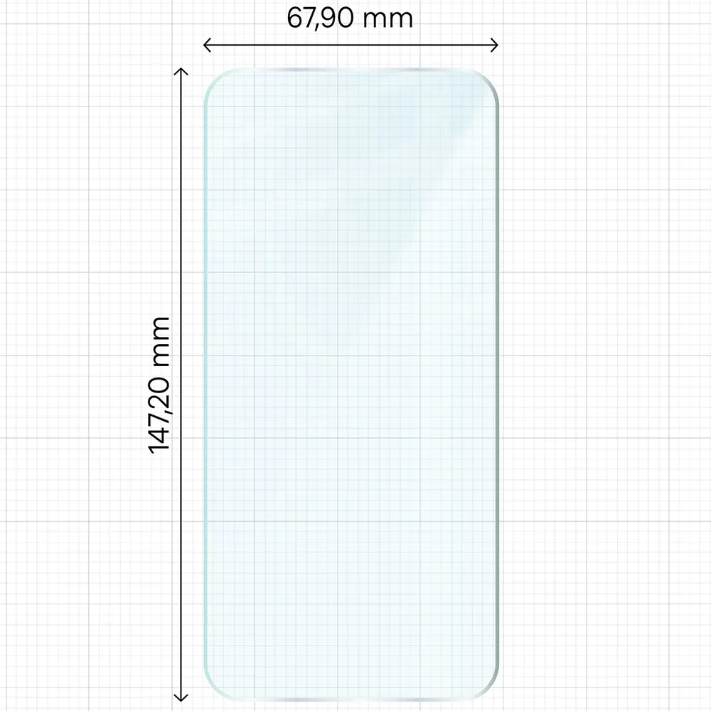 Miarka z wymiarami szkła hartowanego Bizon Glass Clear Pack do OPPO Reno16 Pro