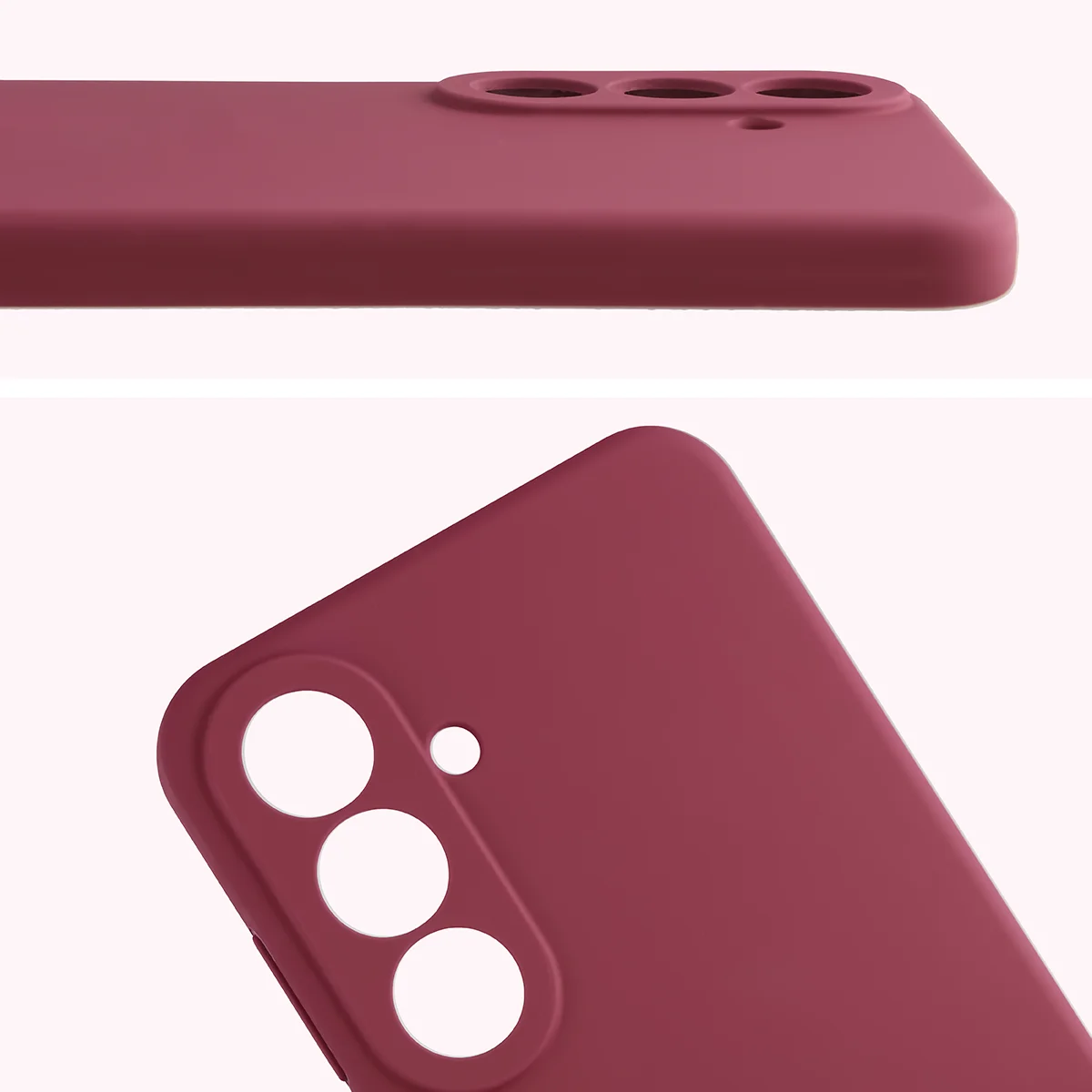 Zbliżenie na wycięcia na obiektywy w etui Bizon Soft Case do Galaxy S26 FE