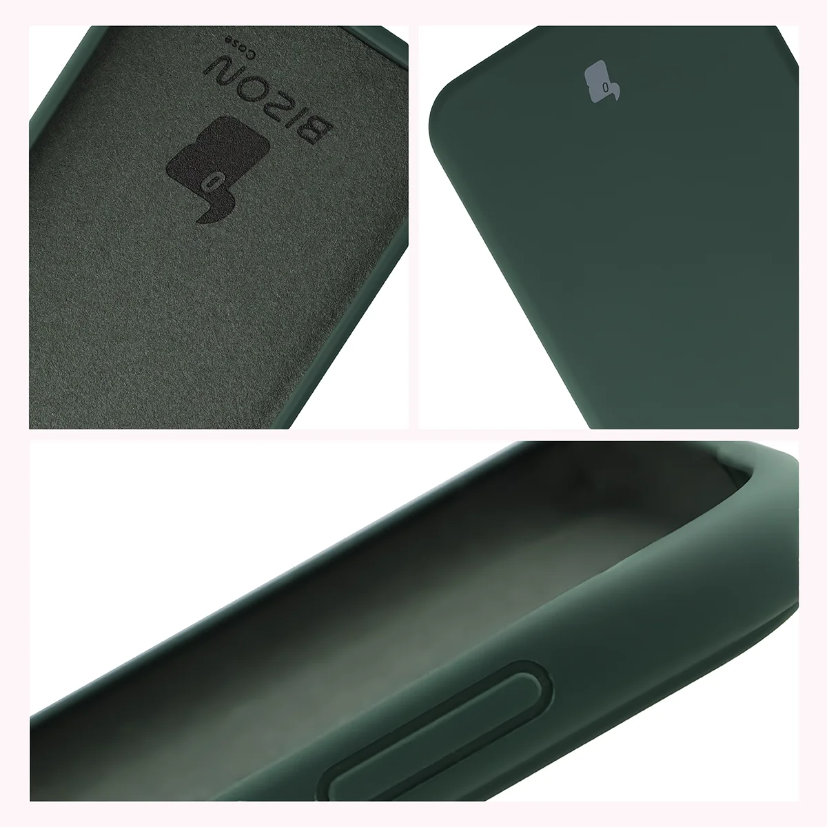 Konstrukcja etui Bizon Soft Case: zintegrowane osłony, podwyższone krawędzie i wyściółka z mikrofibry do Galaxy S26 FE