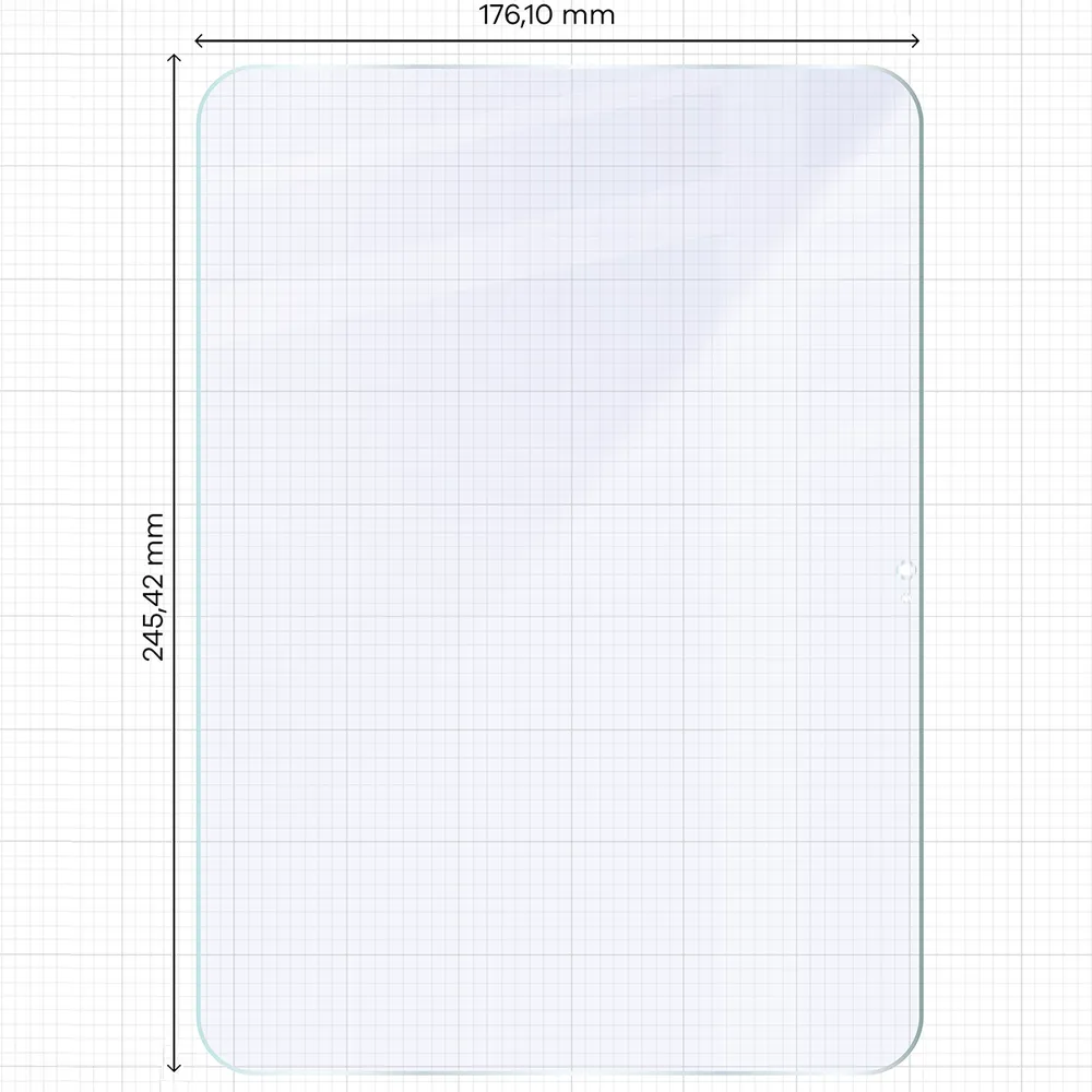 Wymiary szkła na miarce dla Apple iPad 11 A16 2025