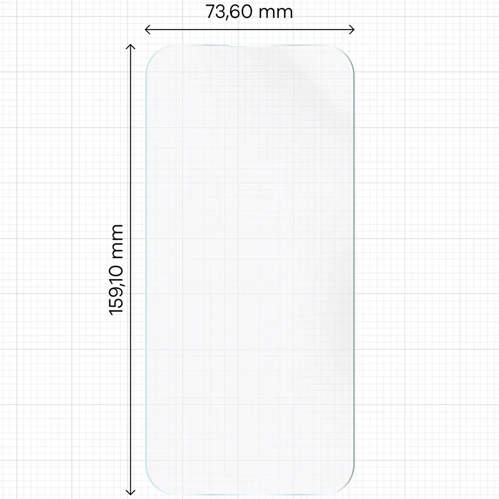 Miarka z wymiarami folii hydrożelowej Bizon Film Hydrogel Front Duo do Vivo X500 Pro Max