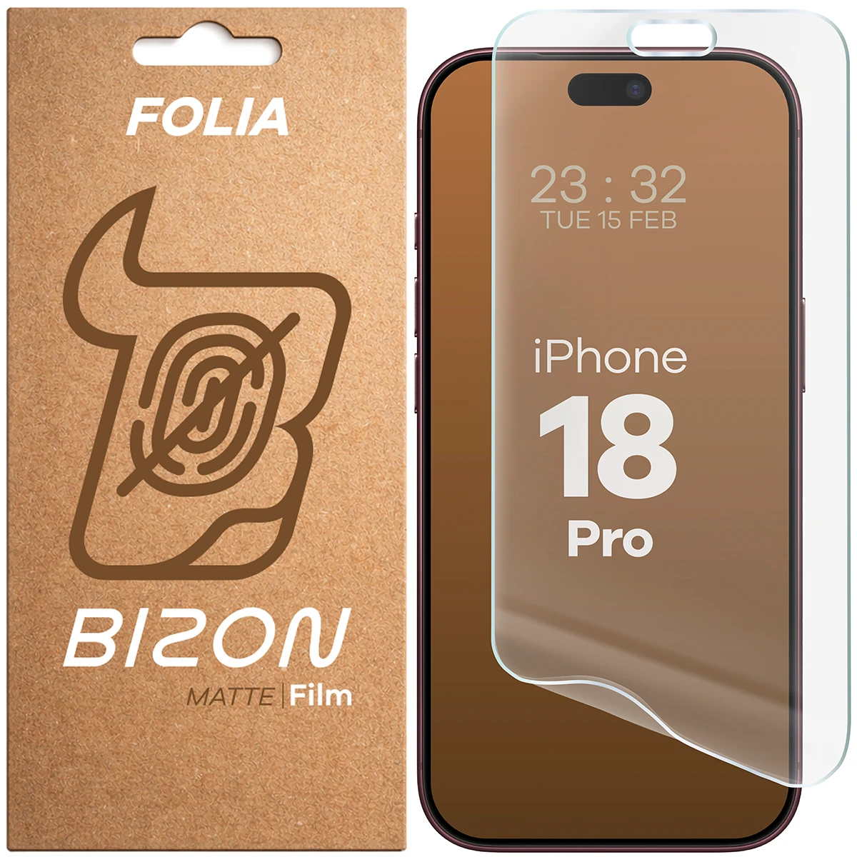 Folia matowa na ekran Bizon Film Matte do iPhone 18 Pro, 1 sztuka