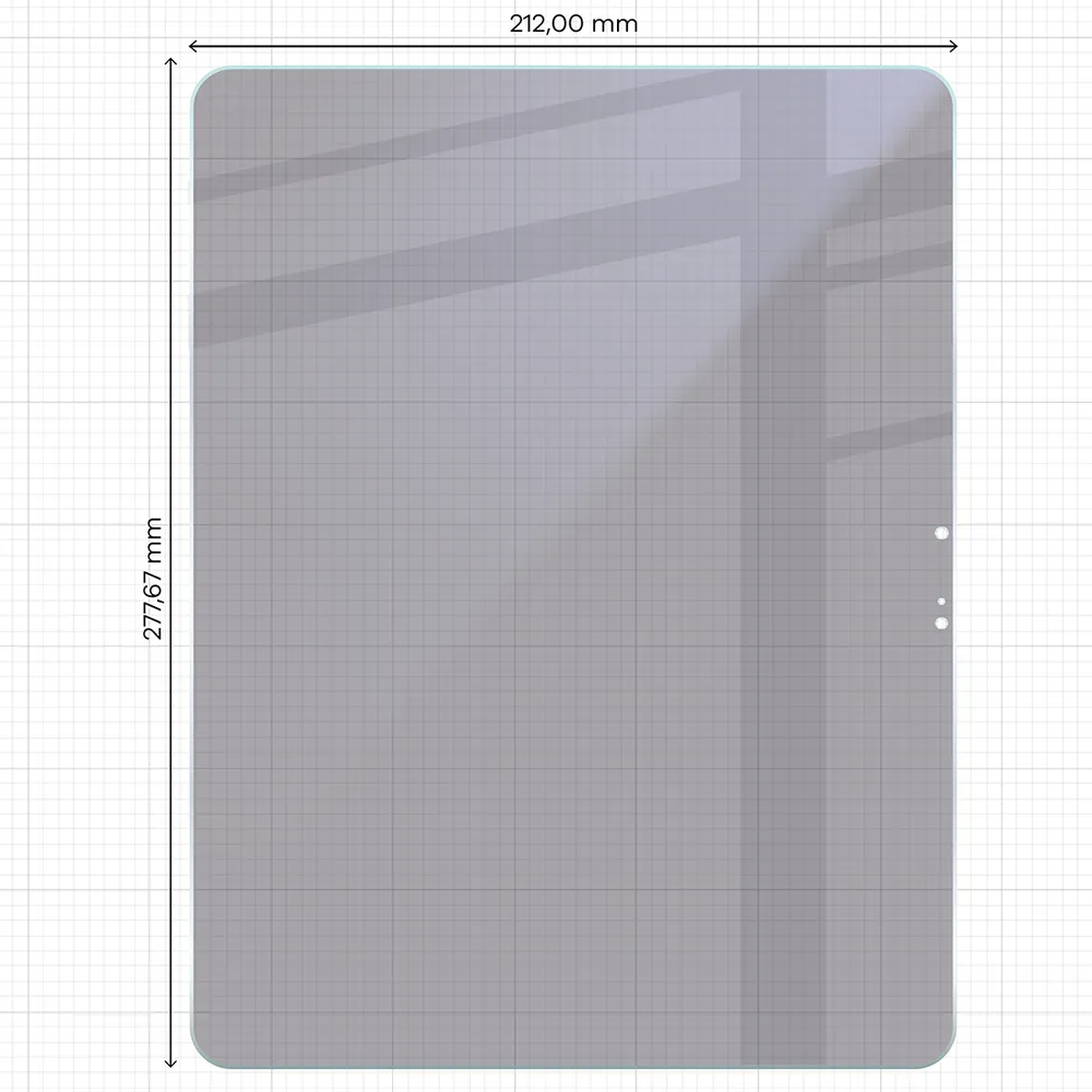 Wymiary szkła na miarce dla Apple iPad Air 13 M4 2026 / M3 2025