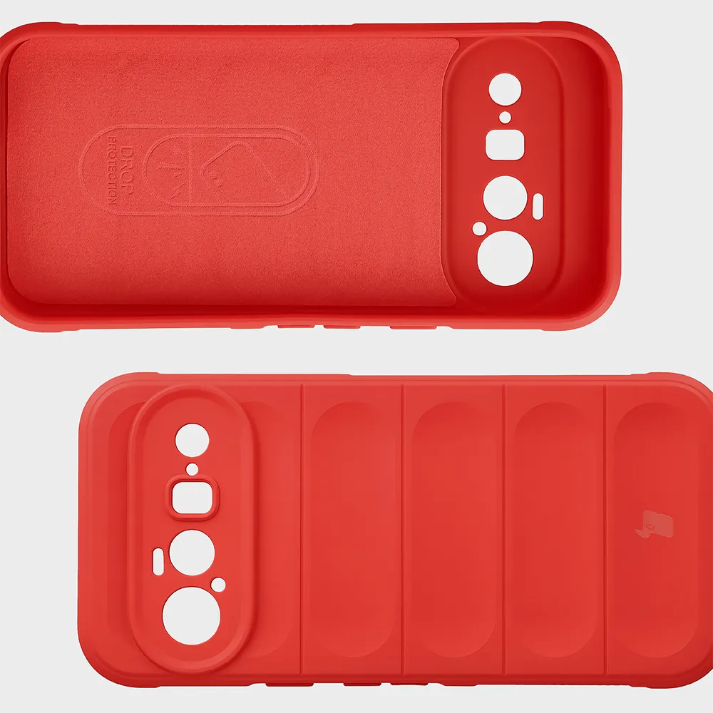 Wyściółka z mikrofibry, wyżłobienia na pleckach i wzmocnione narożniki w etui Bizon Case Tur do Google Pixel 11