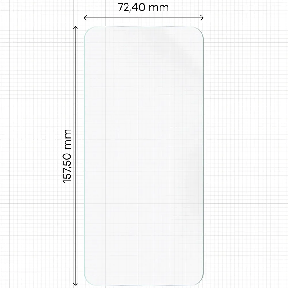 Miarka z wymiarami folii hydrożelowej Bizon Film Hydrogel Front do Motorola Edge 70 Plus