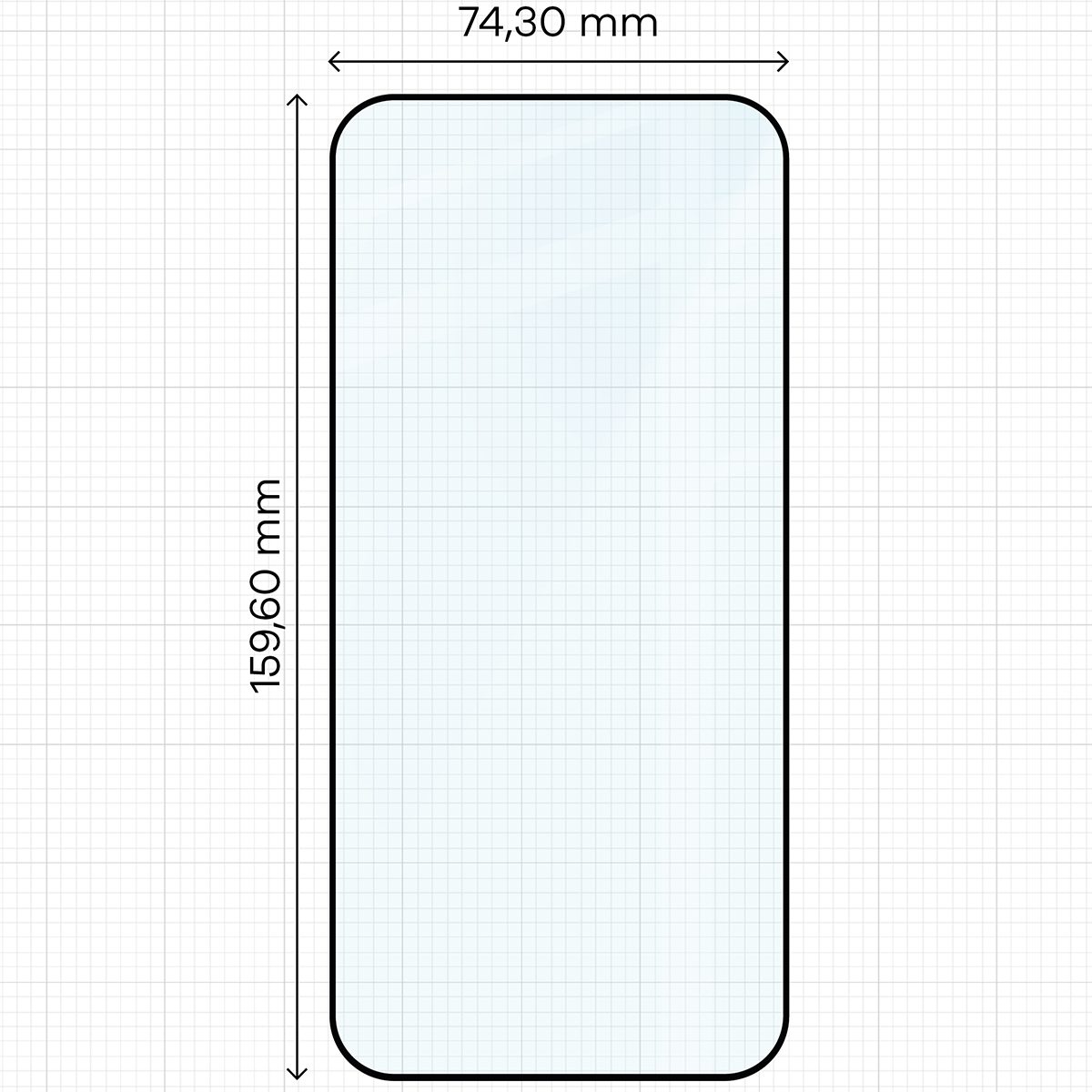 Wymiary szkła na miarce dla Xiaomi POCO F9 Ultra