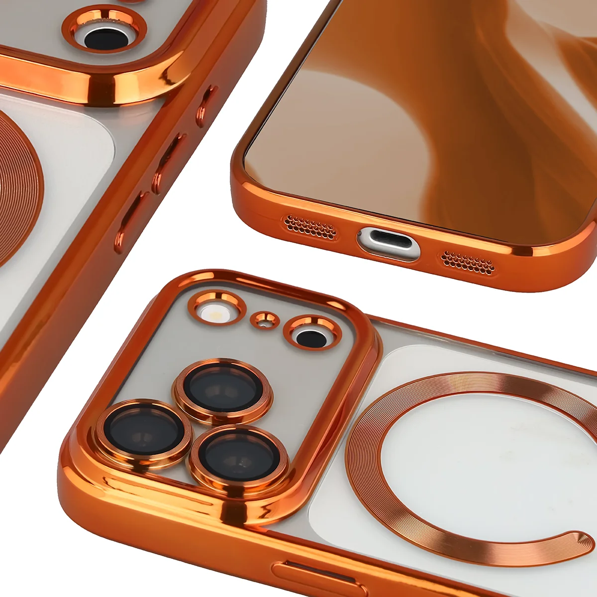 Zbliżenie na wbudowaną ochronę aparatu w Bizon Case GuardO do iPhone 18 Pro / 17 Pro