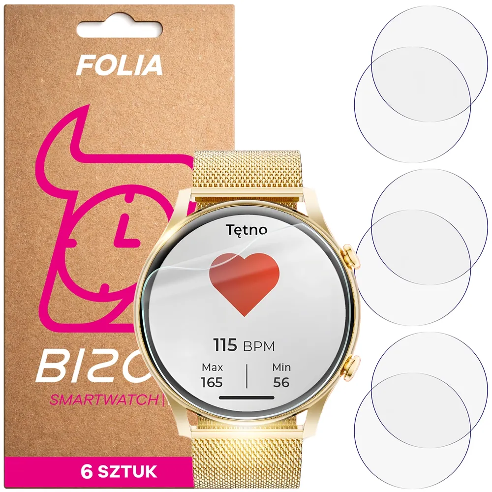 Folia hydrożelowa Bizon Watch Film HydroFlex dla WonderWatch Mi5, WonderWatch Mi7, WonderWatch Sx5, WonderWatch Sx7, WonderWatch Xi7