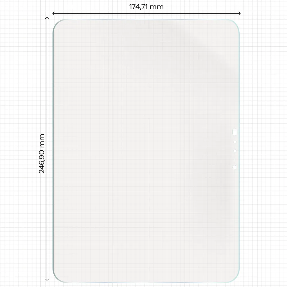 Wymiary folii na miarce dla Apple iPad Pro 11 M4 2024