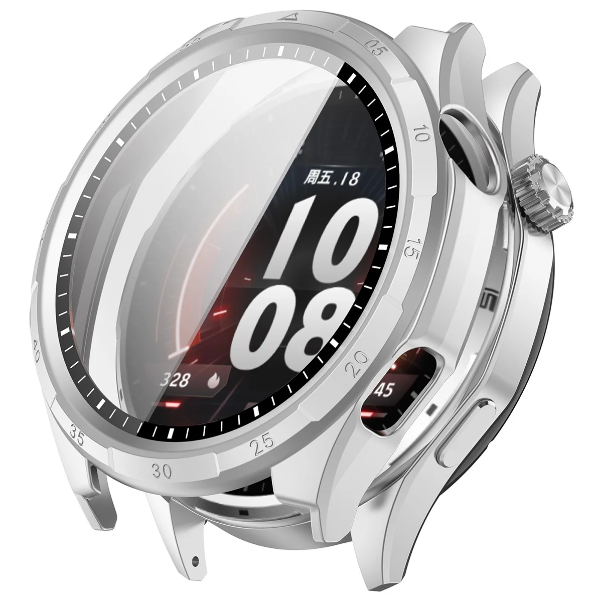 Wizualizacja nakładania etui Bizon Case Watch Adamo do Honor Watch 6 / Plus