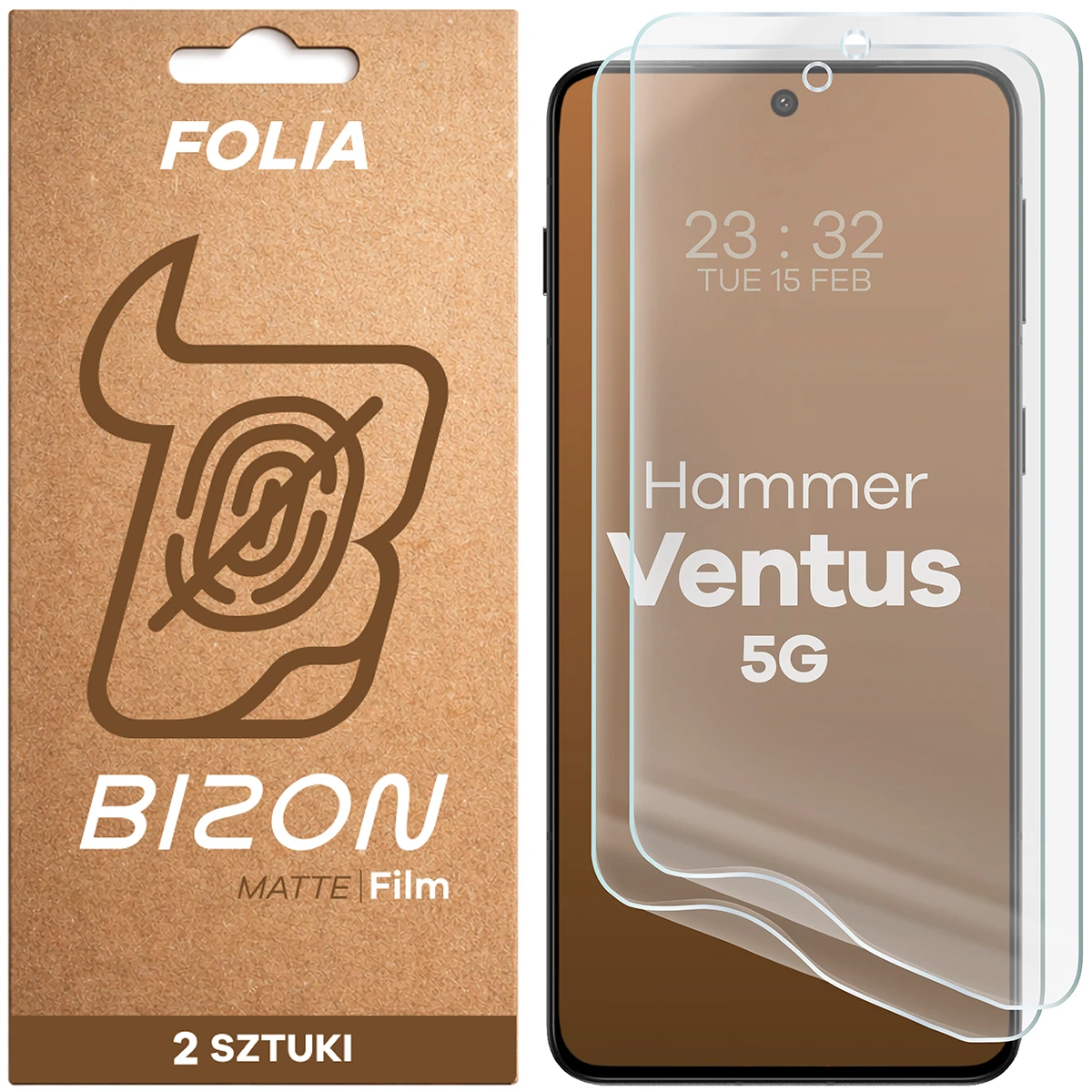 Folia matowa na ekran Bizon Film Matte Duo do Hammer Ventus 5G, 2 sztuki