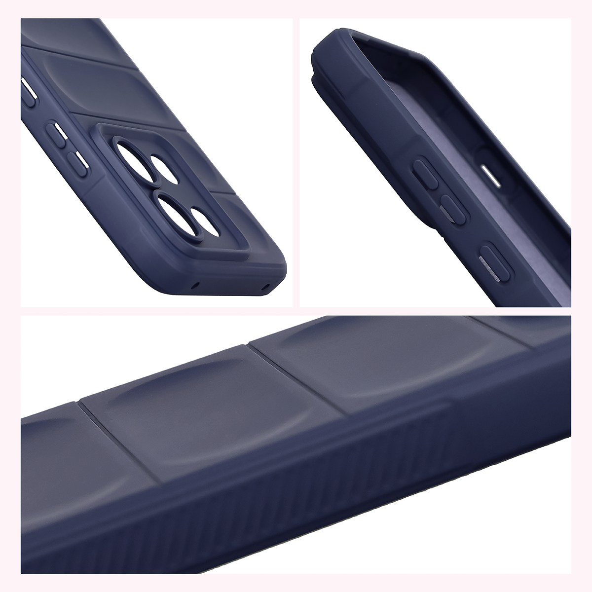 Teksturowane boki i podwyższone krawędzie ekranu i aparatu w etui Bizon Case Tur do Motorola Edge 70 Max