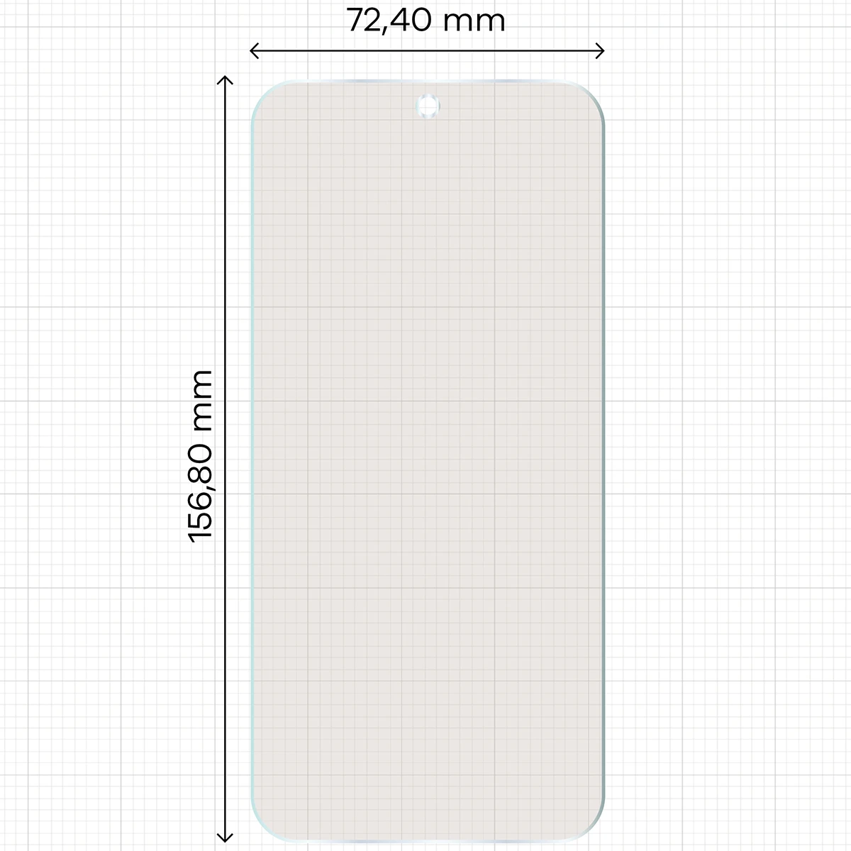 Miarka z wymiarami folii matowej Bizon Film Matte do OPPO Reno16 Pro