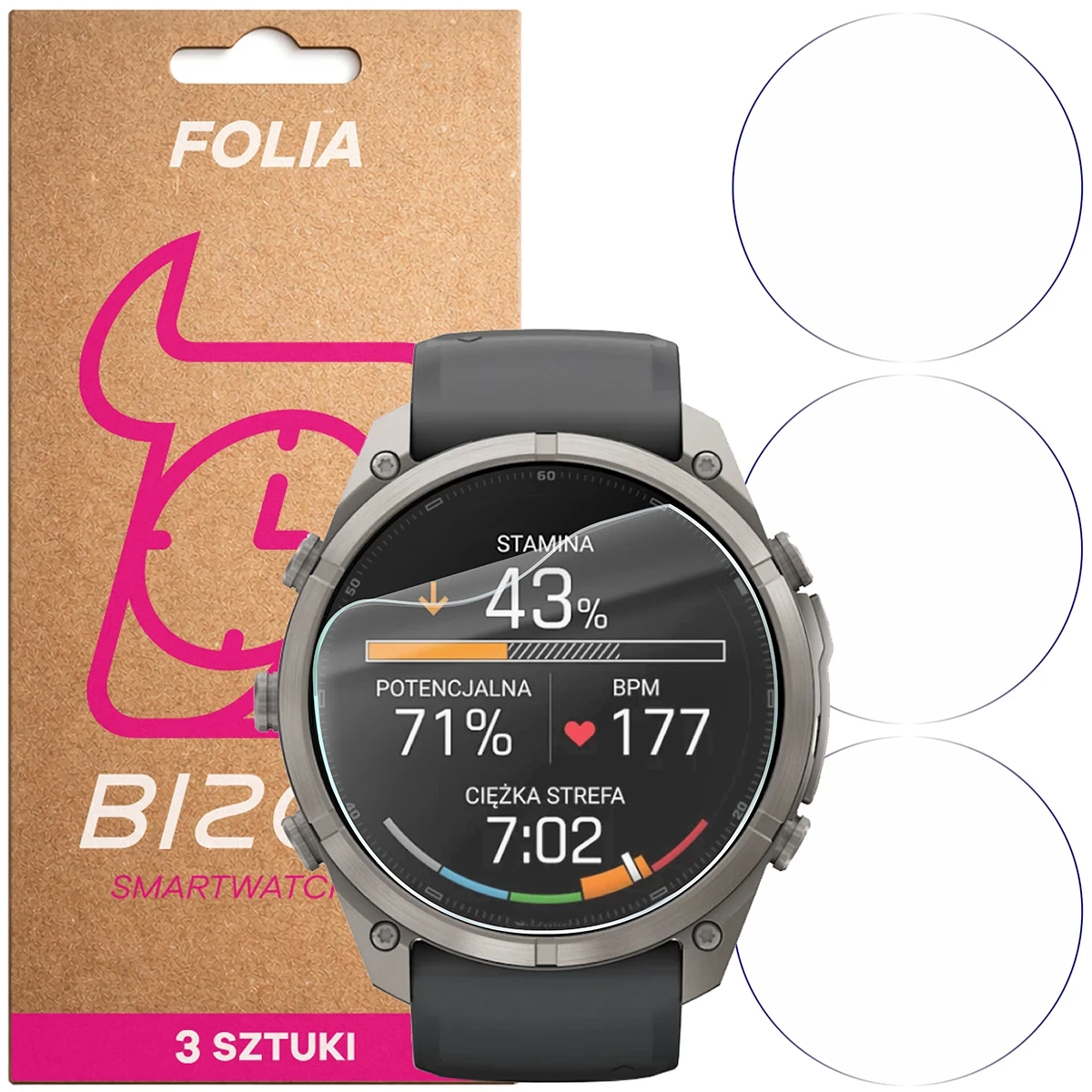 Folia hydrożelowa Bizon Watch Film HydroFlex dla Garmin Fenix 9 Pro (51 mm)