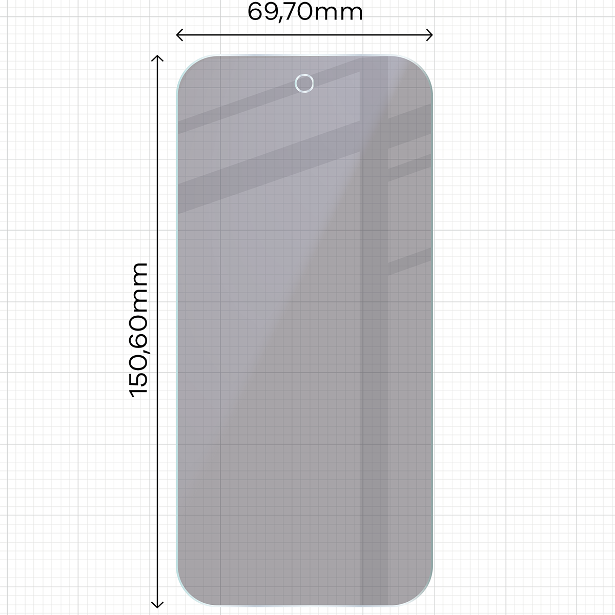 Wymiary szkła na miarce dla Google Pixel 10a