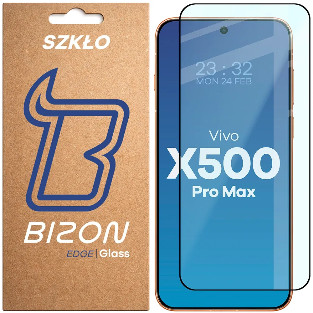 Szkło hartowane na cały ekran Bizon Glass Edge dla Vivo X500 Pro Max