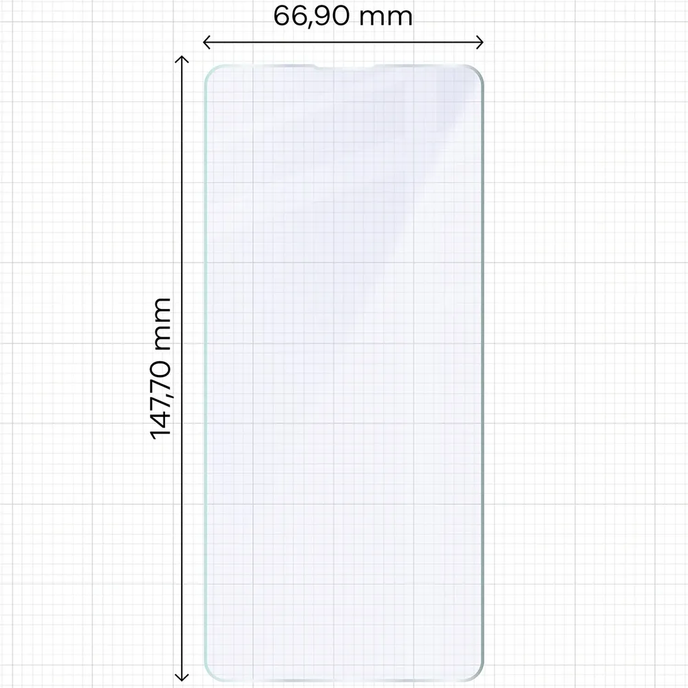 Miarka z wymiarami szkła hybrydowego Bizon Hybrid Mule do Sony Xperia 10 VIII