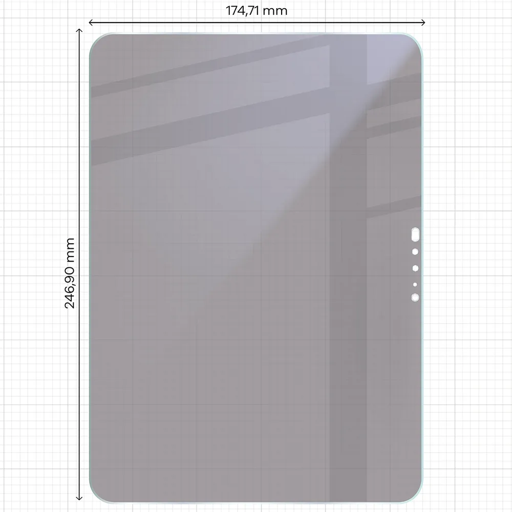 Wymiary szkła na miarce dla Apple iPad Pro 11 M4 2024