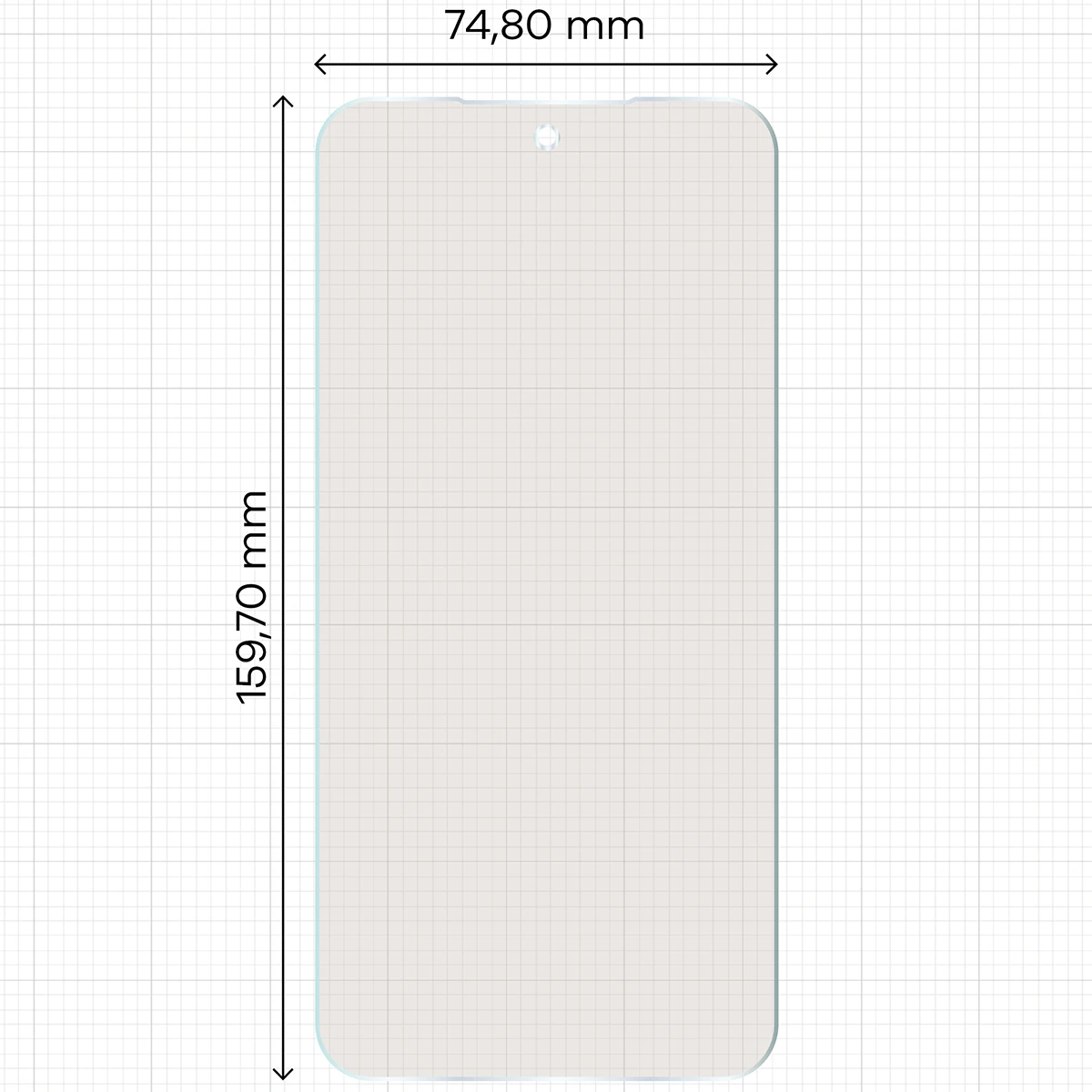 Miarka z wymiarami folii matowej Bizon Film Matte do Xiaomi Redmi Note 17 Pro 5G