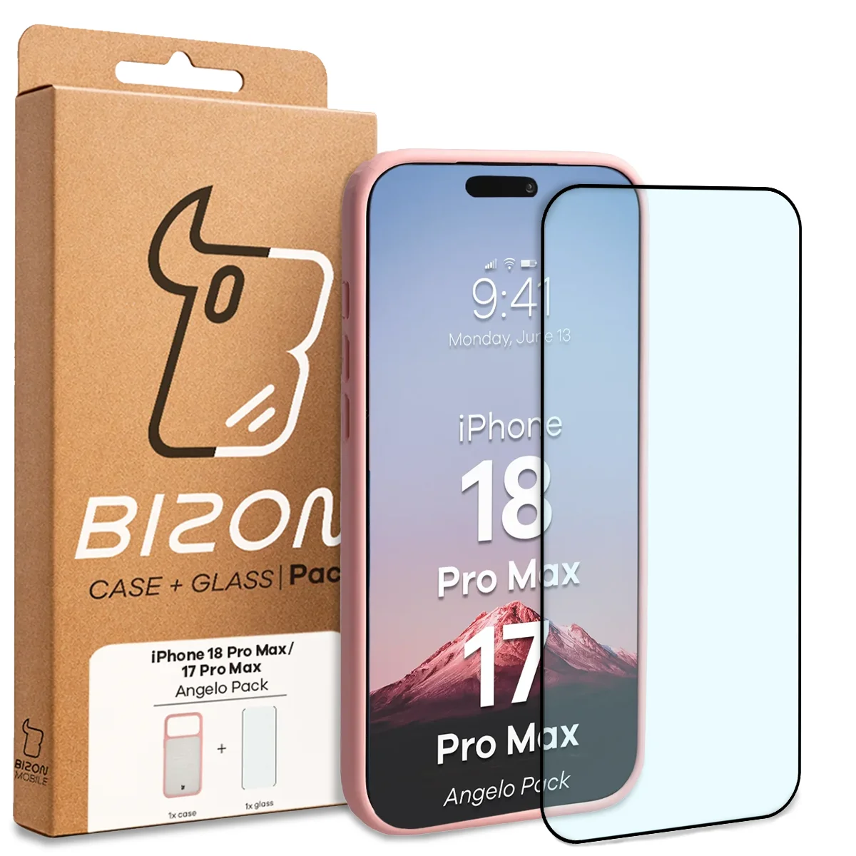 Krystalicznie przejrzysta szybka Bizon Glass Edge do iPhone 18 Pro Max / 17 Pro Max