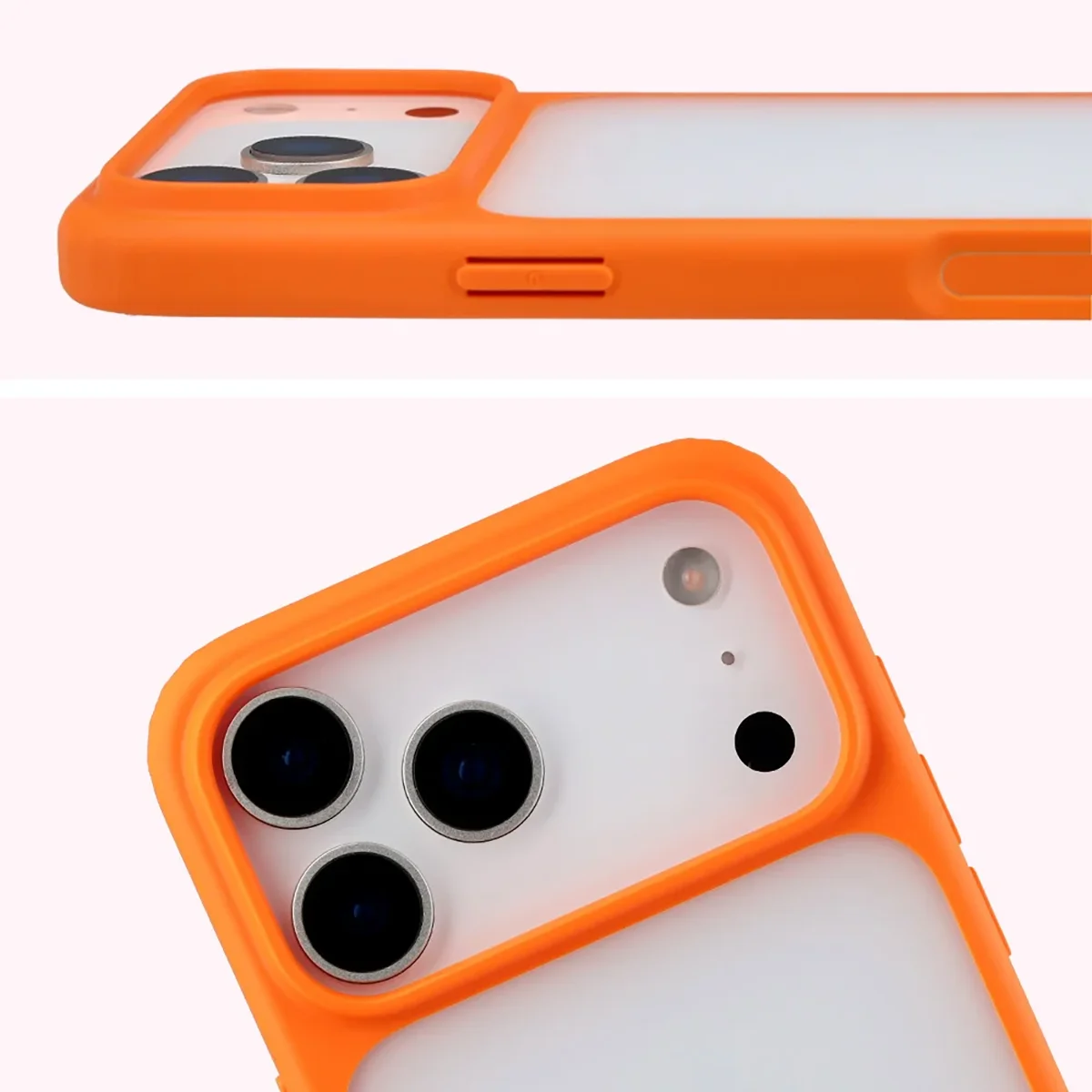 Pełne wycięcie i podwyższone krawędzie aparatu w etui Bizon Case Angelo do iPhone 18 Pro Max / 17 Pro Max