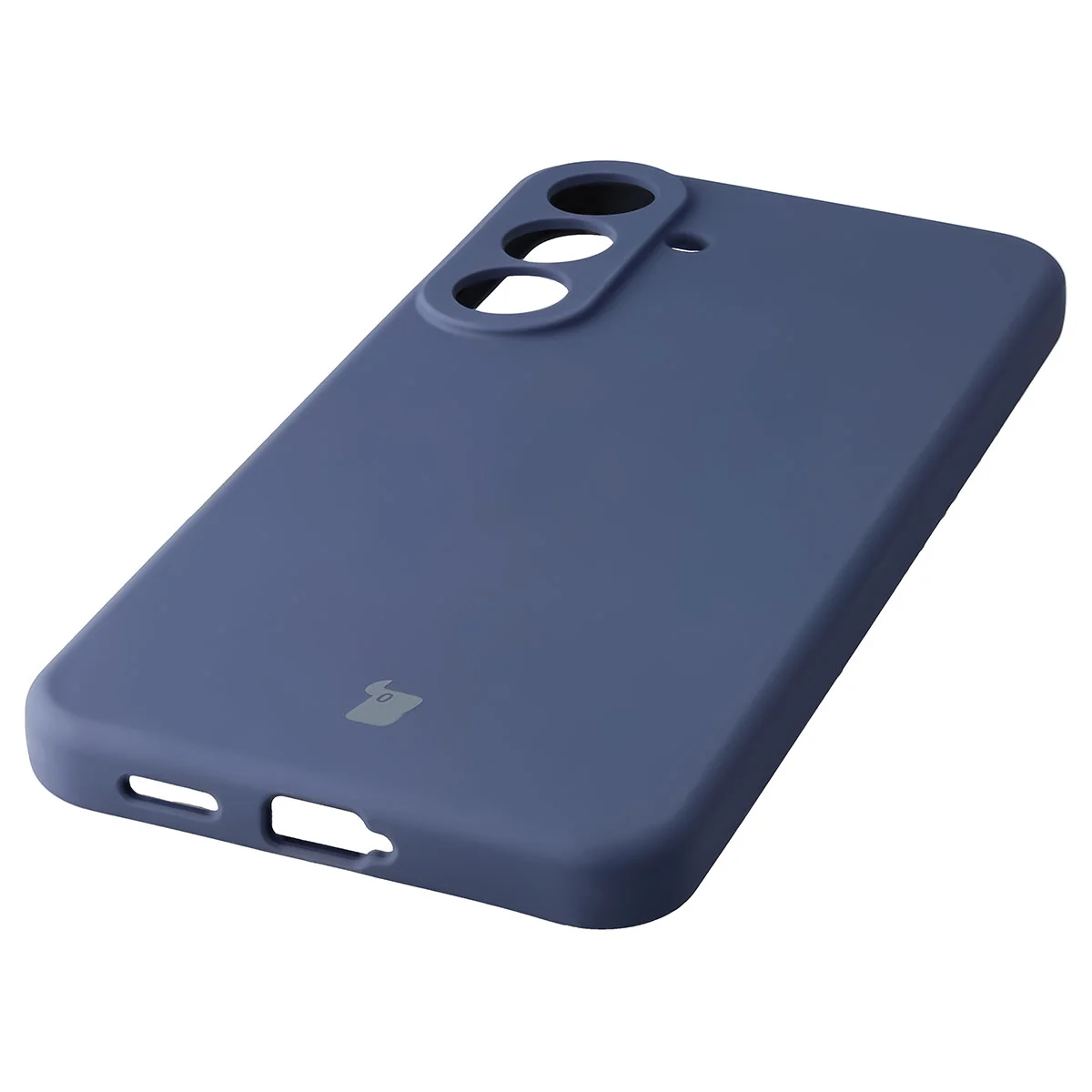 Zbliżenie na precyzyjne wycięcia i możliwość ładowania indukcyjnego w etui Bizon Soft Case do Galaxy S26 FE